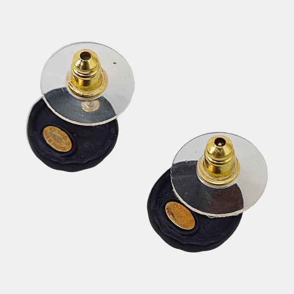 Metal Blue Stud Earrings