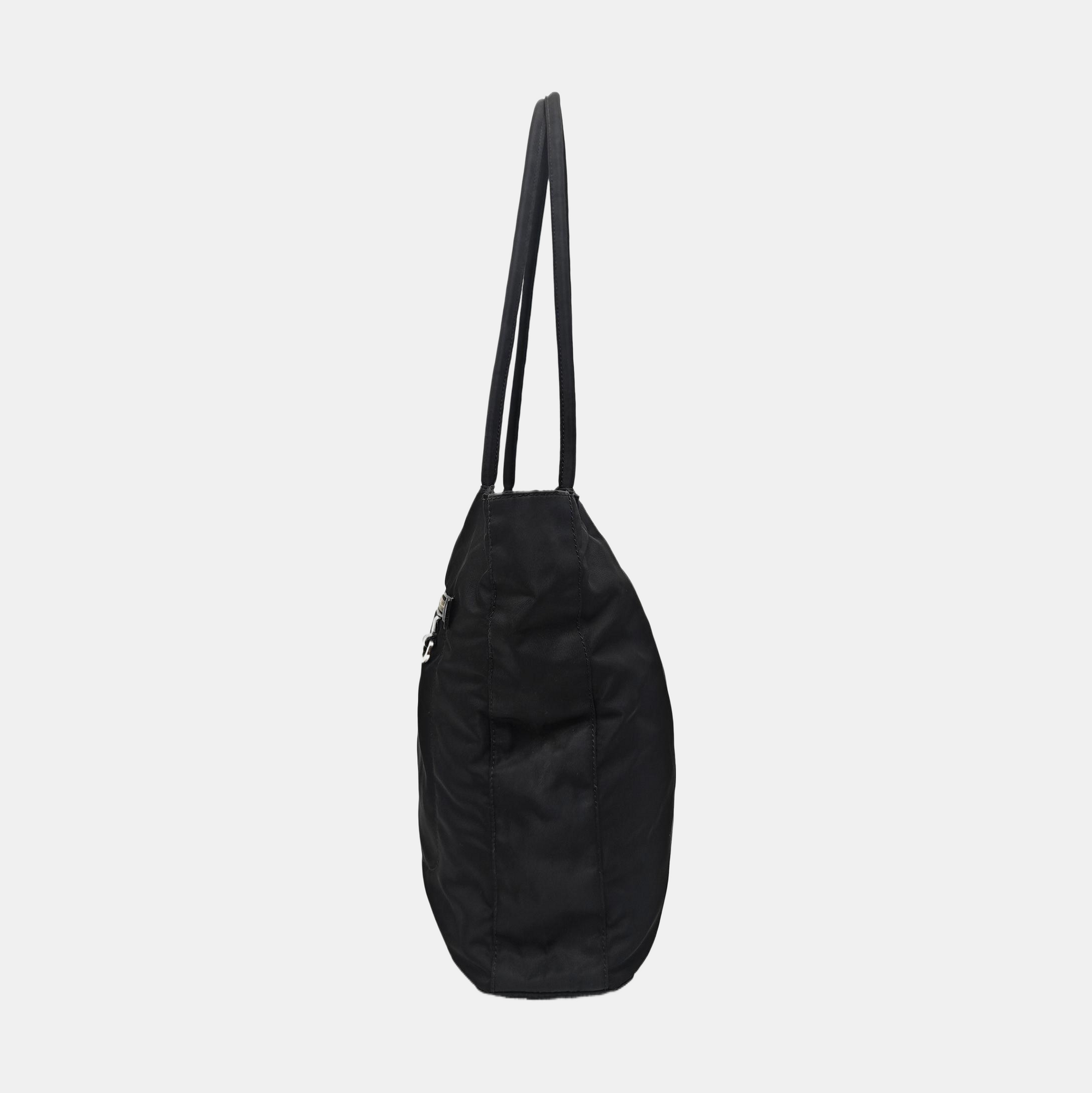 Nylon Top Handle Bag Black