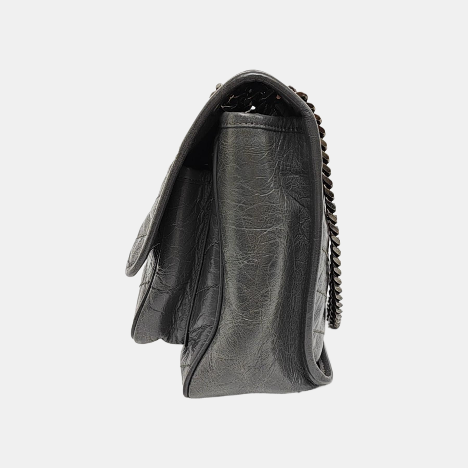 NIKI Medium Chevron Calfskin Gray