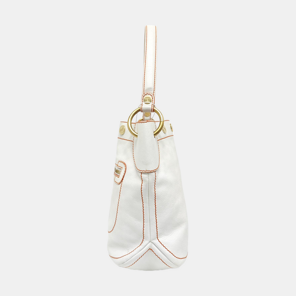Calfskin Top Handle Bag White