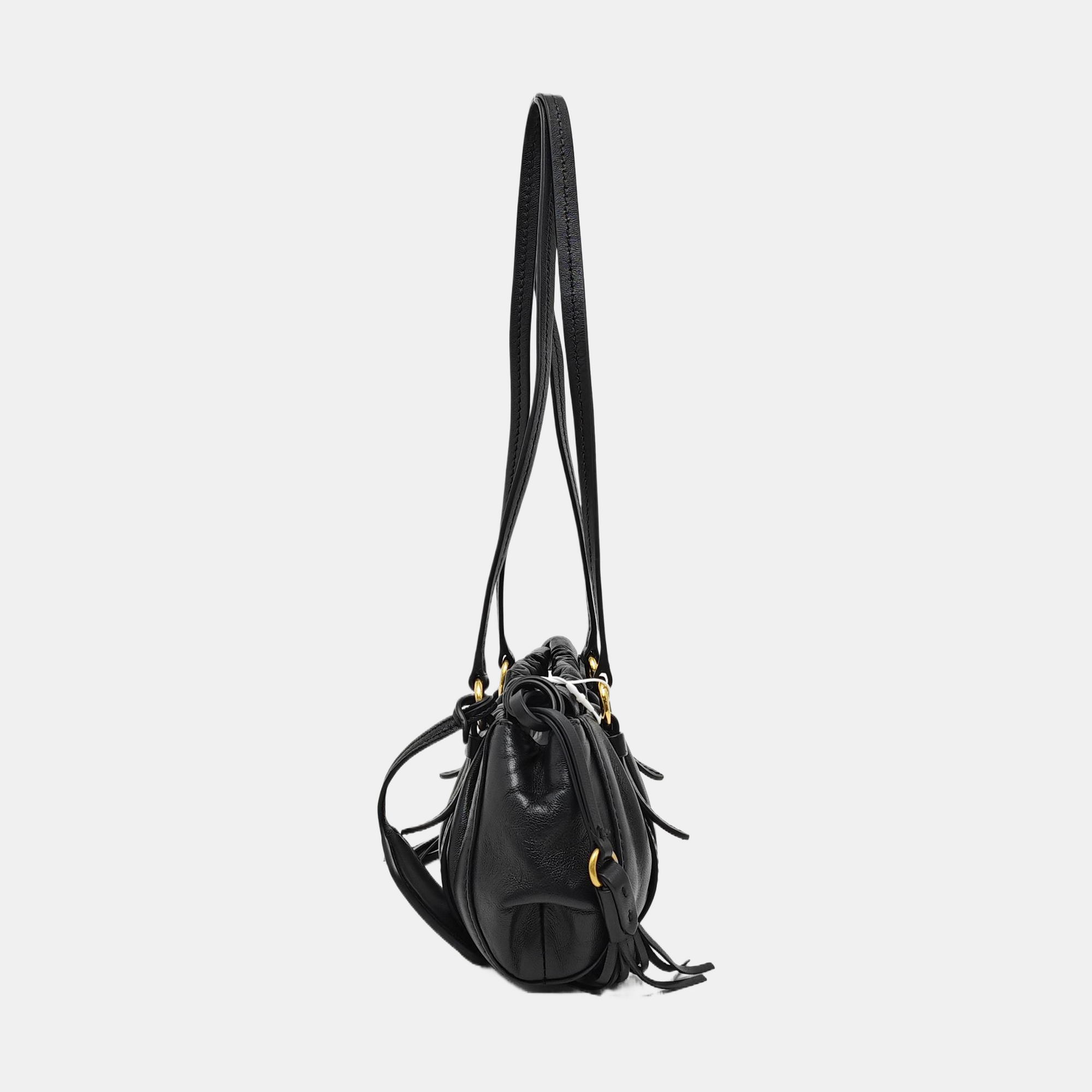 Lambskin Shoulder Bag Black