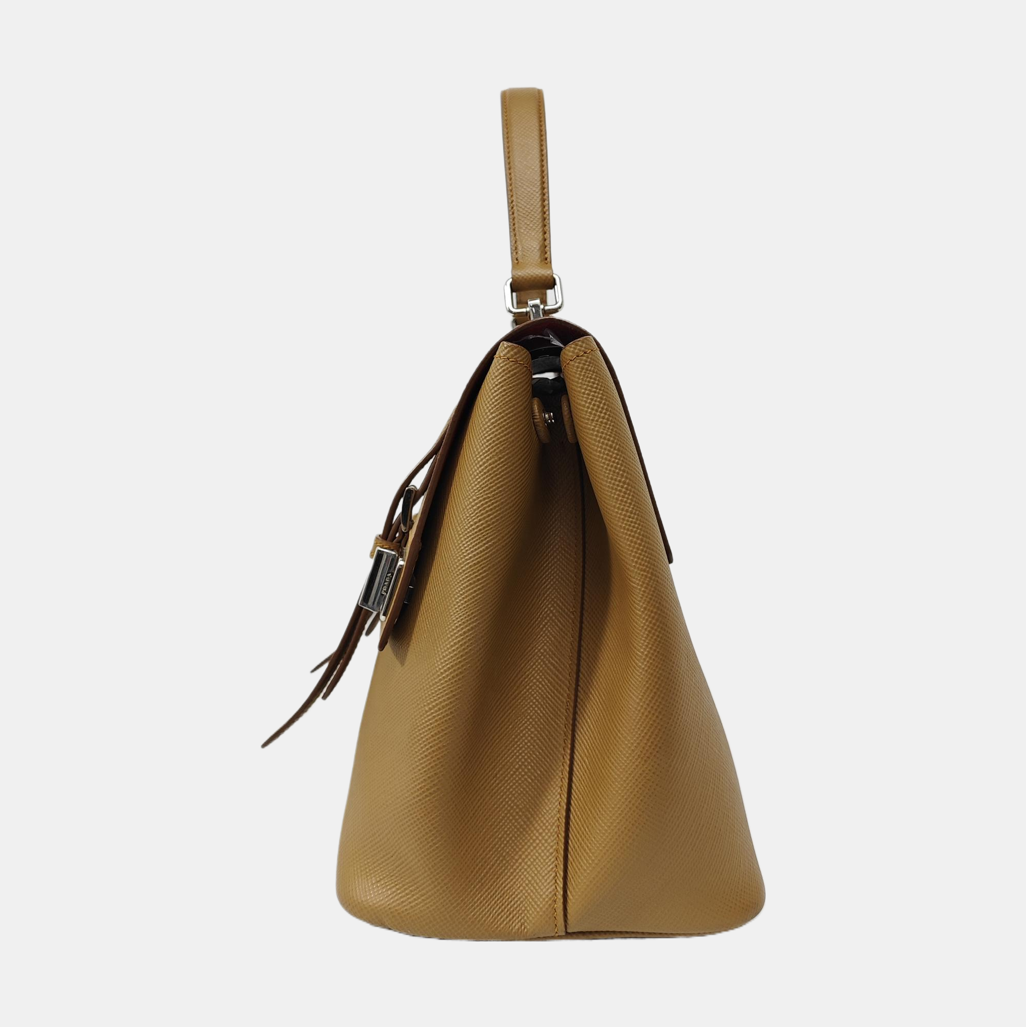 Saffiano Calfskin Shoulder Bag Brown