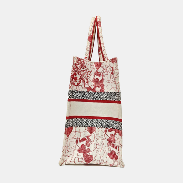 Book Tote Medium Fabric Red