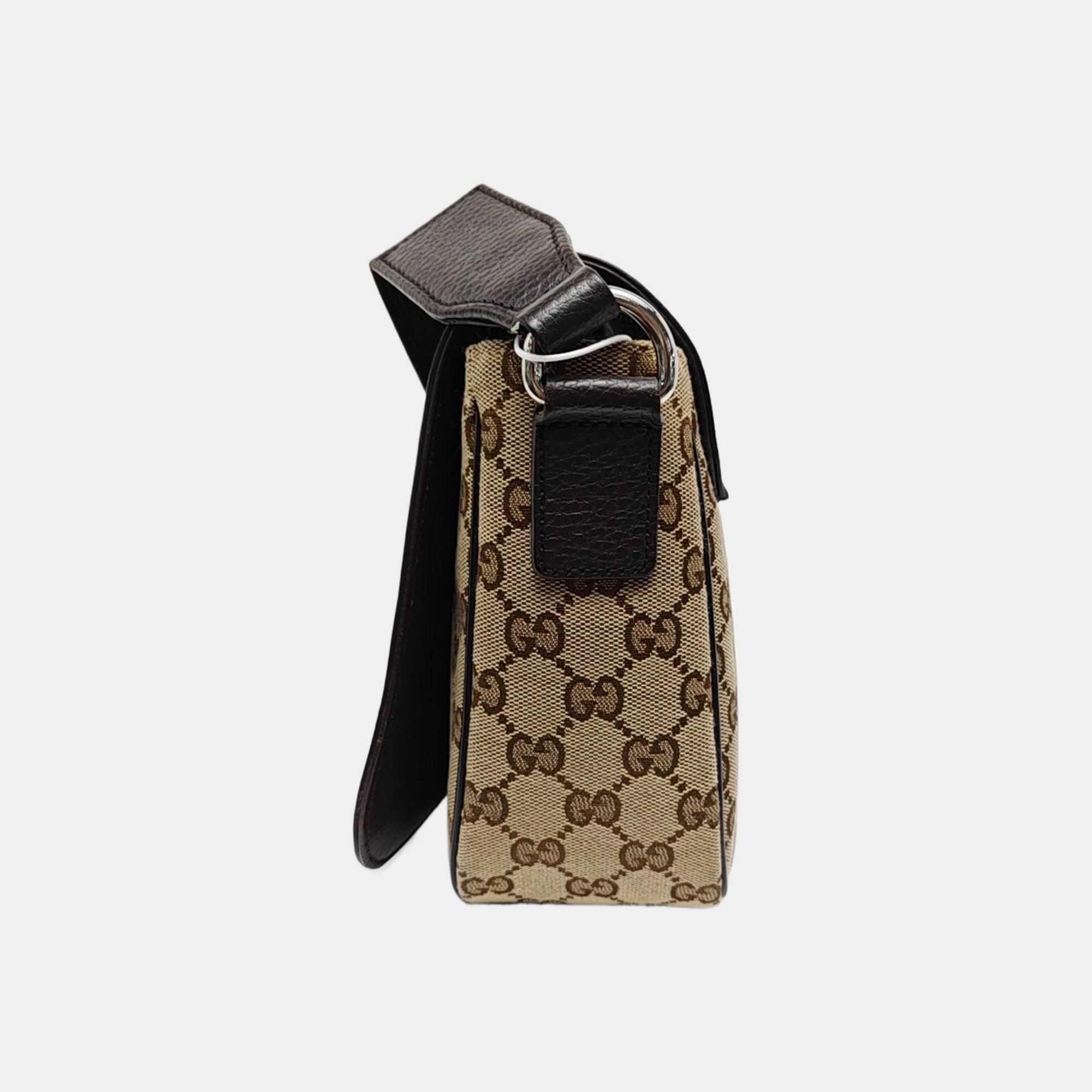 Monogram Canvas Shoulder Bag Brown
