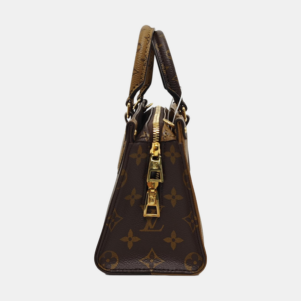 ONTHEGO EAST WEST PM Monogram Coated Canvas Brown