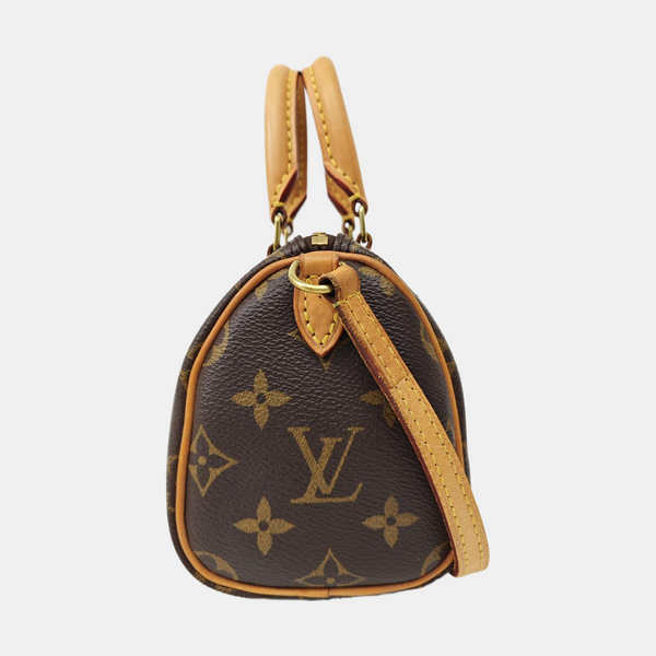 SPEEDY Nano Monogram Coated Canvas Brown