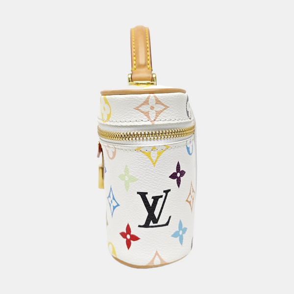 LV × TM Vanity Chain Pouch Monogram Coated Canvas White
