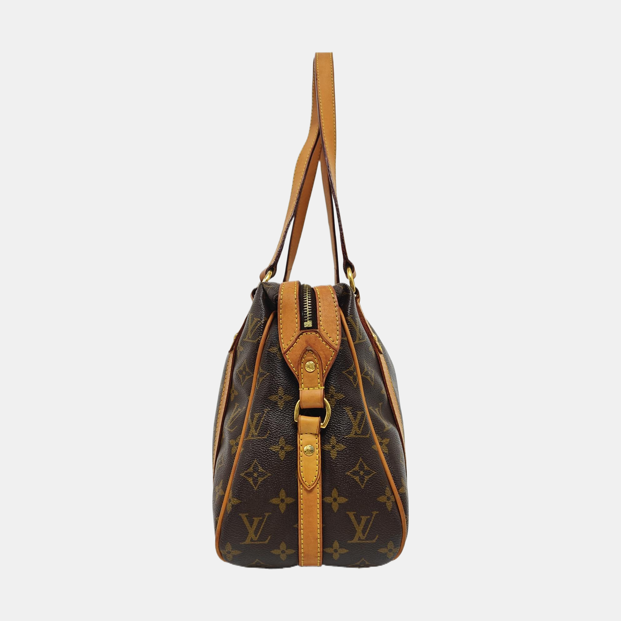 STRESA Monogram Coated Canvas Brown