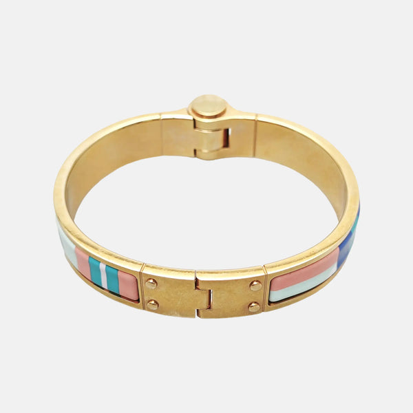 Enamel Hinged Bracelet Metal Multicolor Bangle