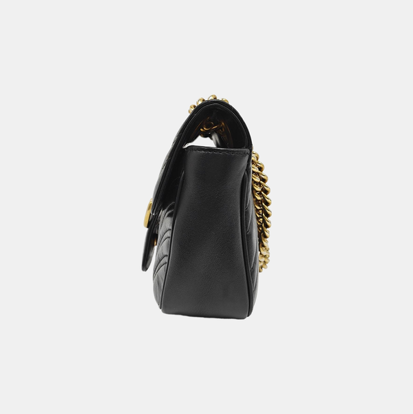 GG Marmont Small Quilted Calfskin Black