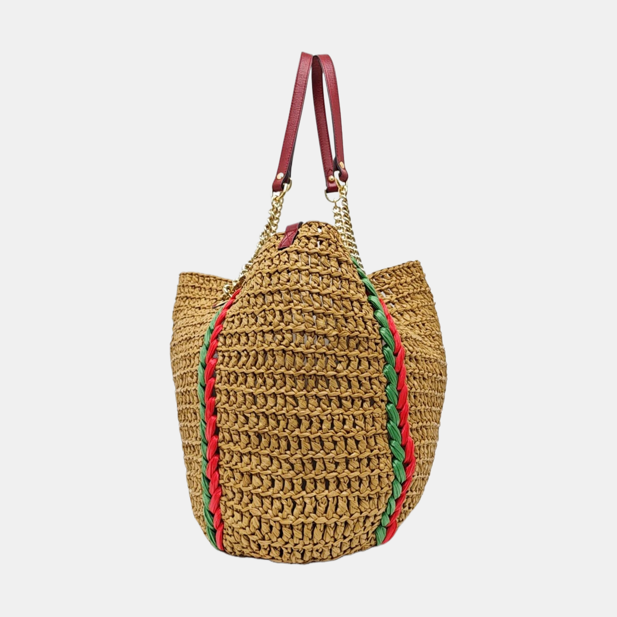 Straw Shoulder Bag Brown