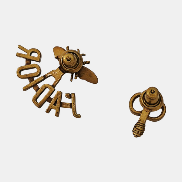J'adior Metal Gold Stud Earrings