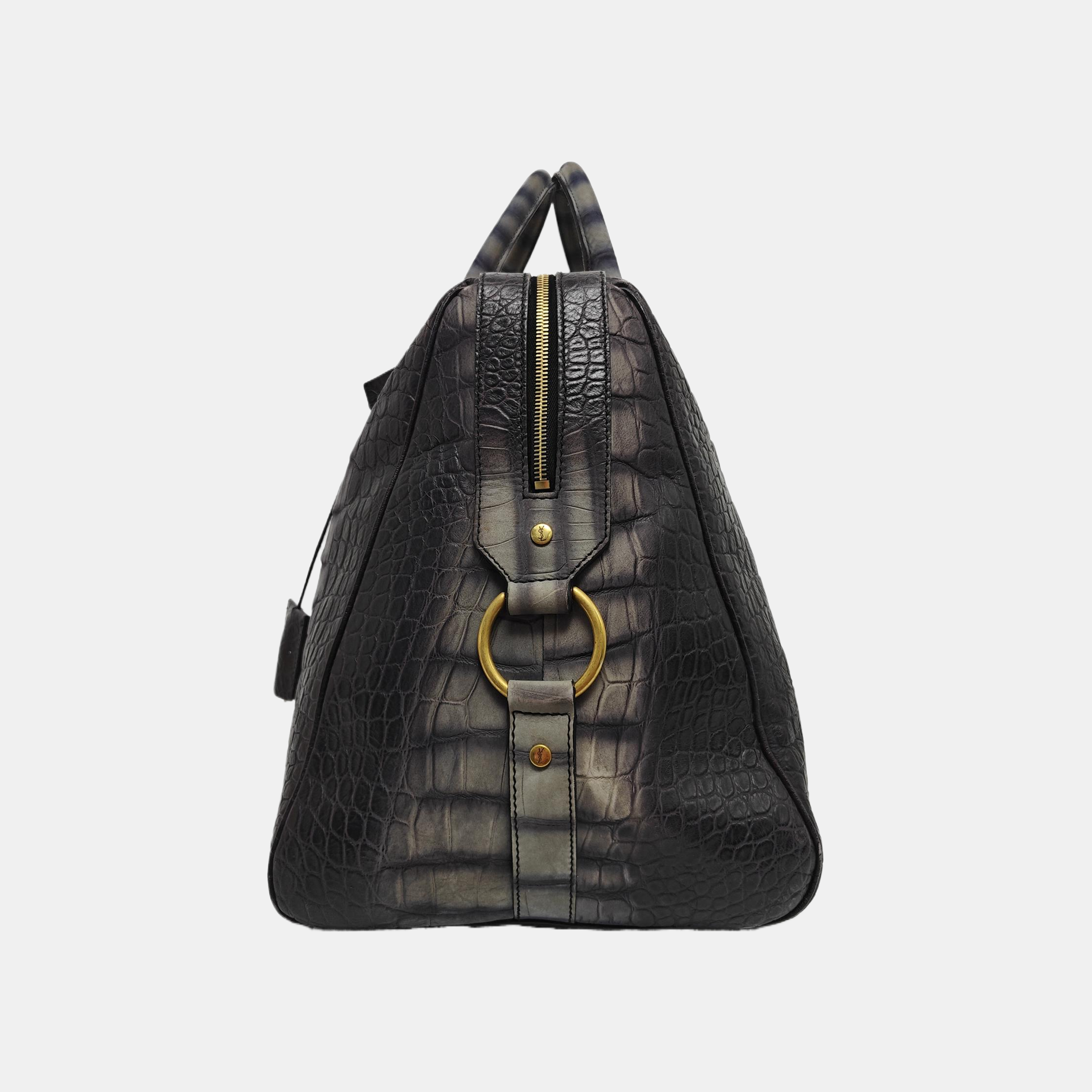 Calfskin Top Handle Bag Gray