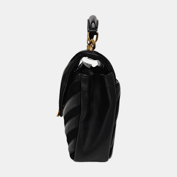 COLLEGE Medium Chevron Lambskin Black