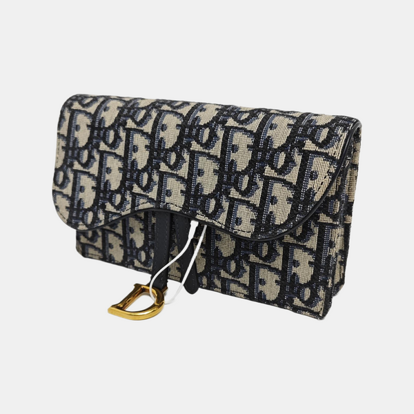 Authenticated pre-owned  Saddle Monogram Canvas Blue - Belt Bag at Looply