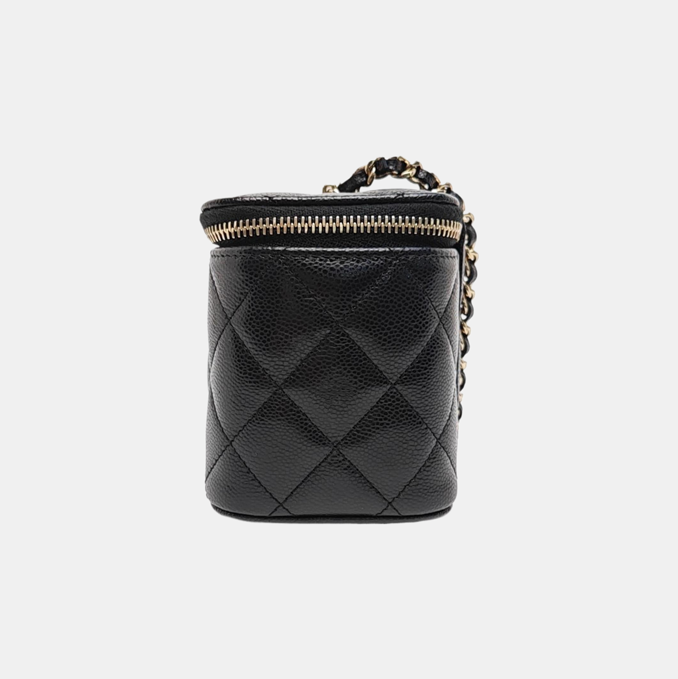 VANITY CASE Small Quilted Grained Calfskin Black