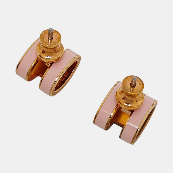 Pop H Metal Red Stud Earrings