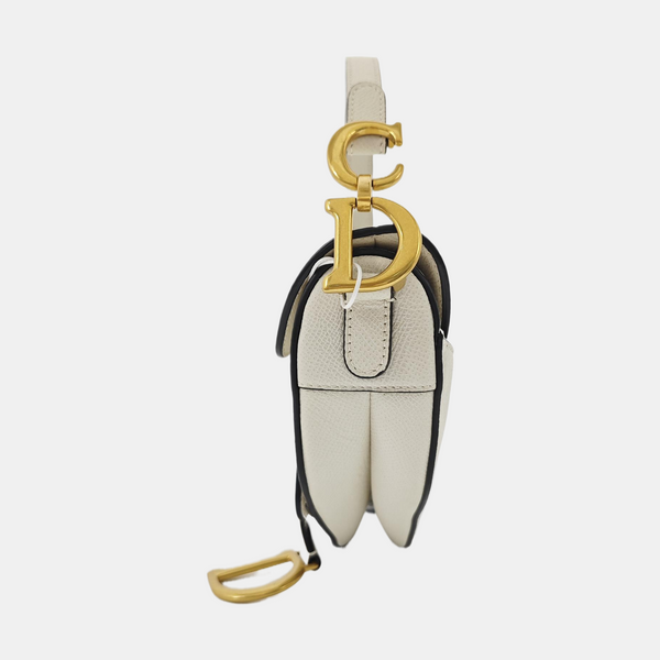 Saddle Mini Calfskin White