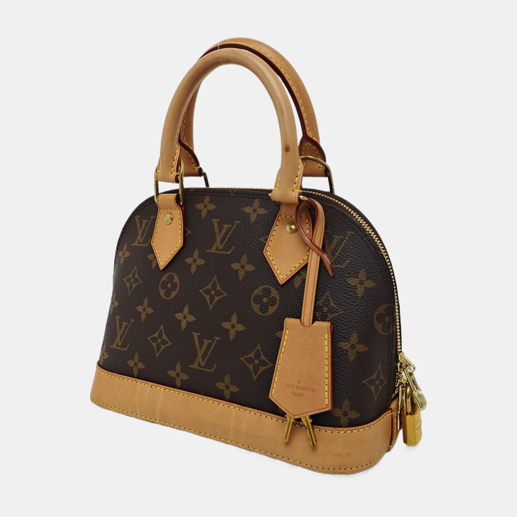 ALMA BB Monogram Coated Canvas Brown
