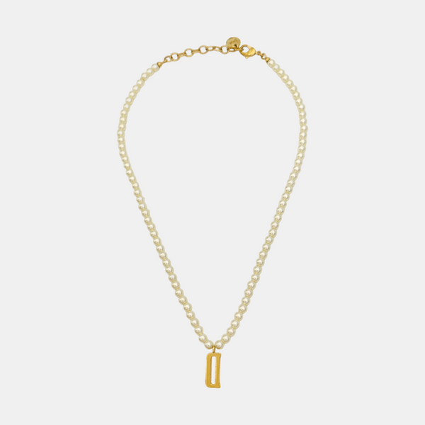 CD Swing Faux Pearl White Necklace