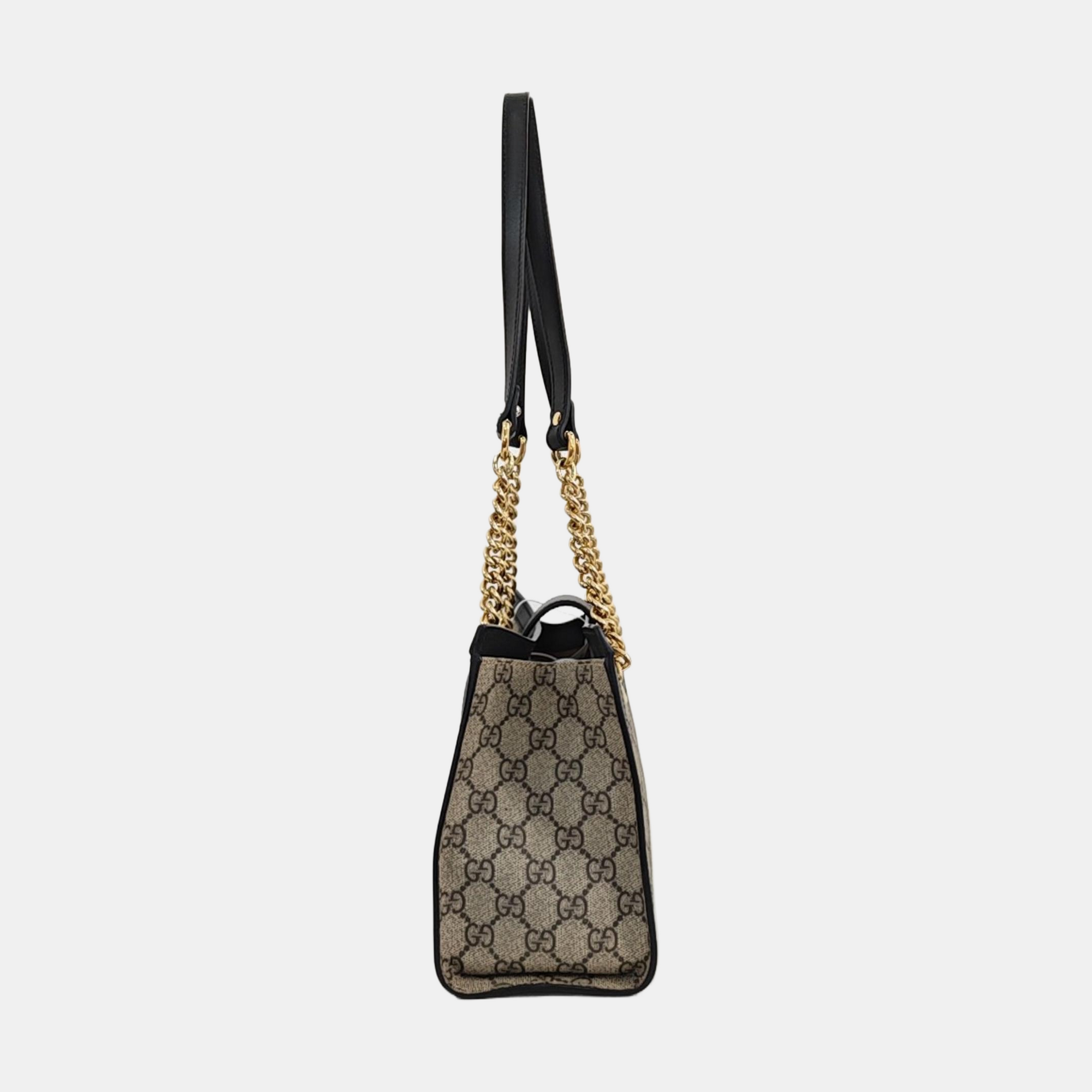 Padlock Small Monogram Coated Canvas Beige