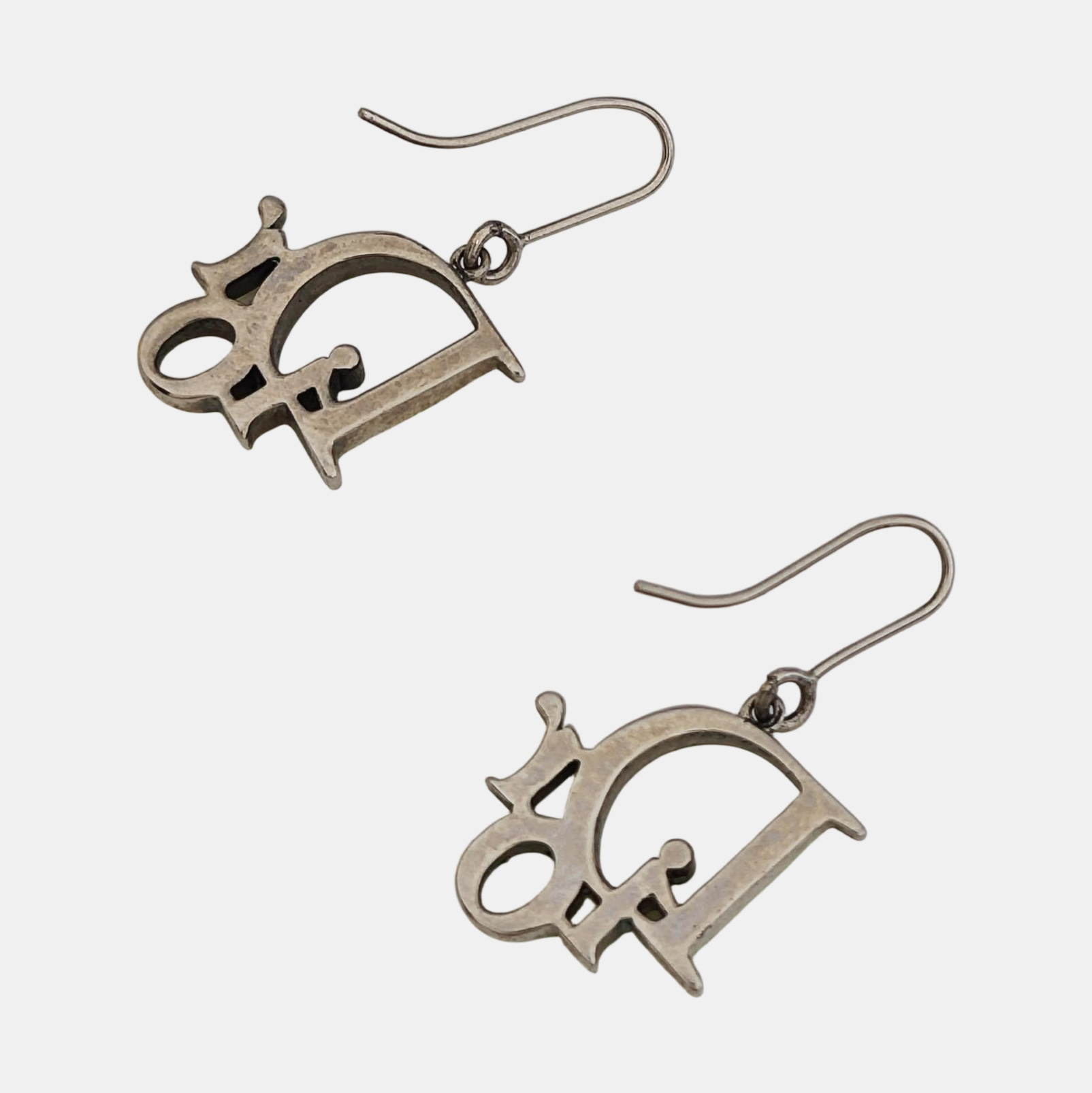 Dior Oblique Metal Green Stud Earrings