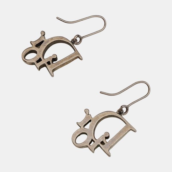 Dior Oblique Metal Green Stud Earrings