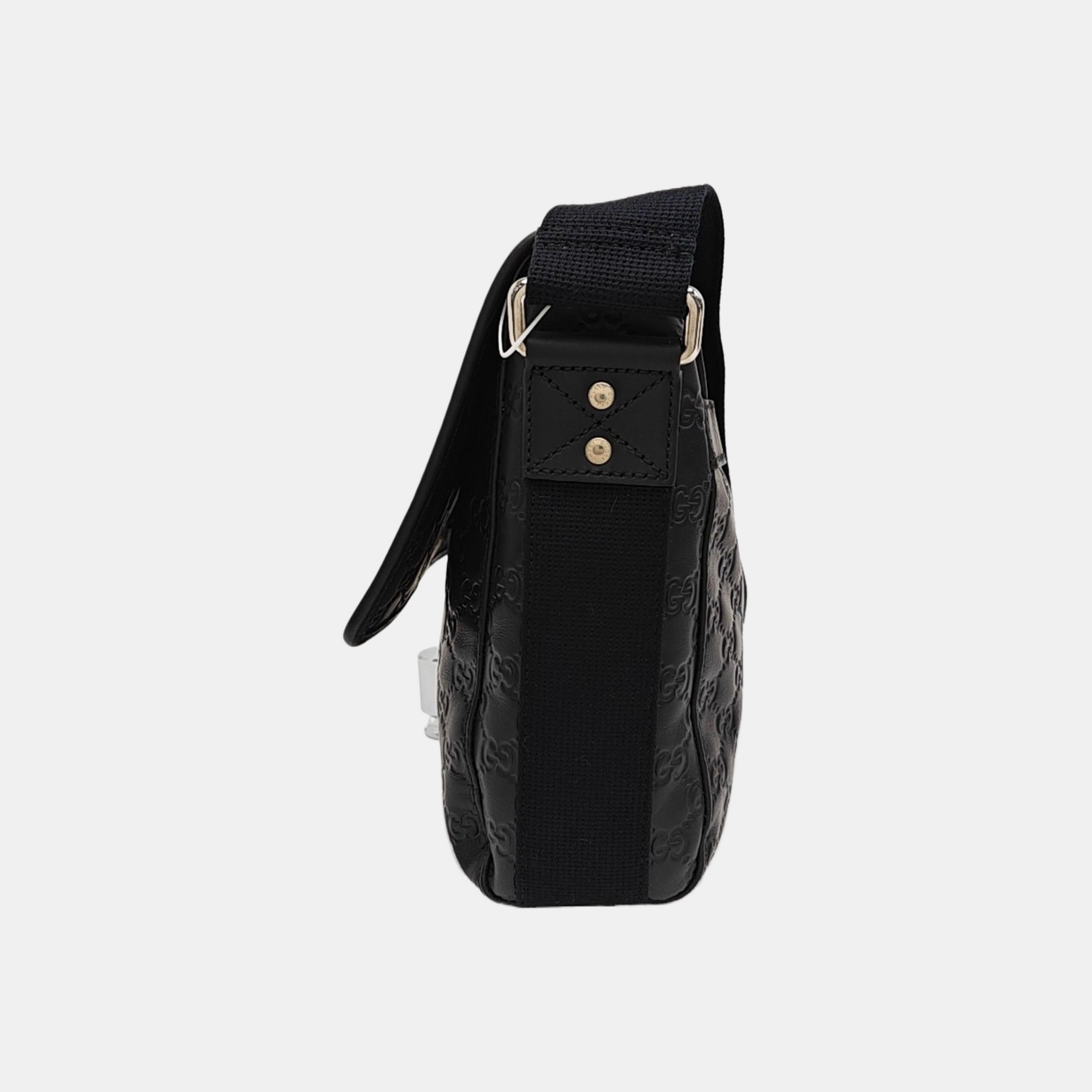Monogram Calfskin Shoulder Bag Black