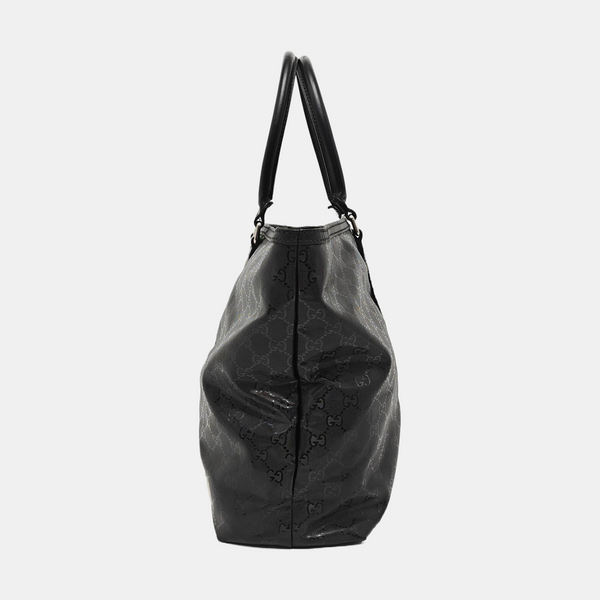 Rania Monogram Coated Canvas Black