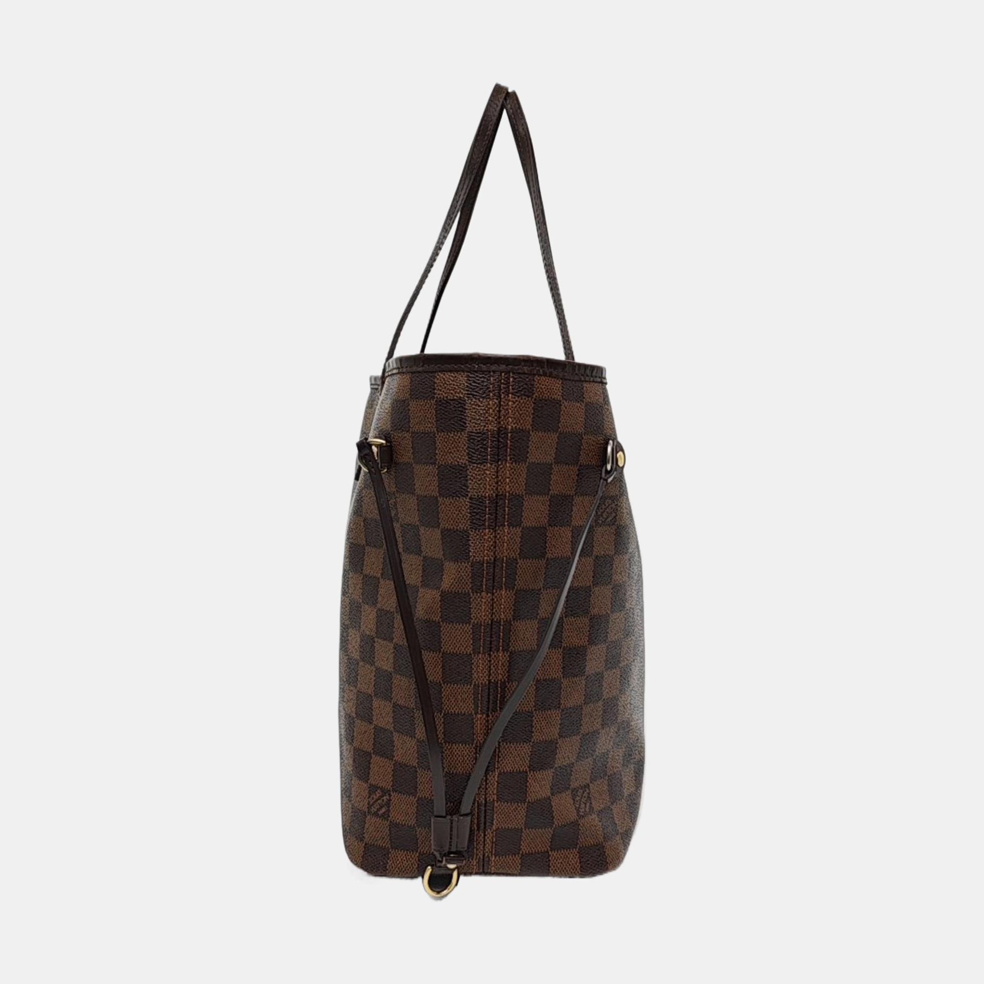 NEVERFULL MM Damier Ebene Coated Canvas Brown