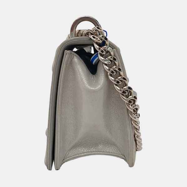 Diorama Small Cannage Calfskin Silver