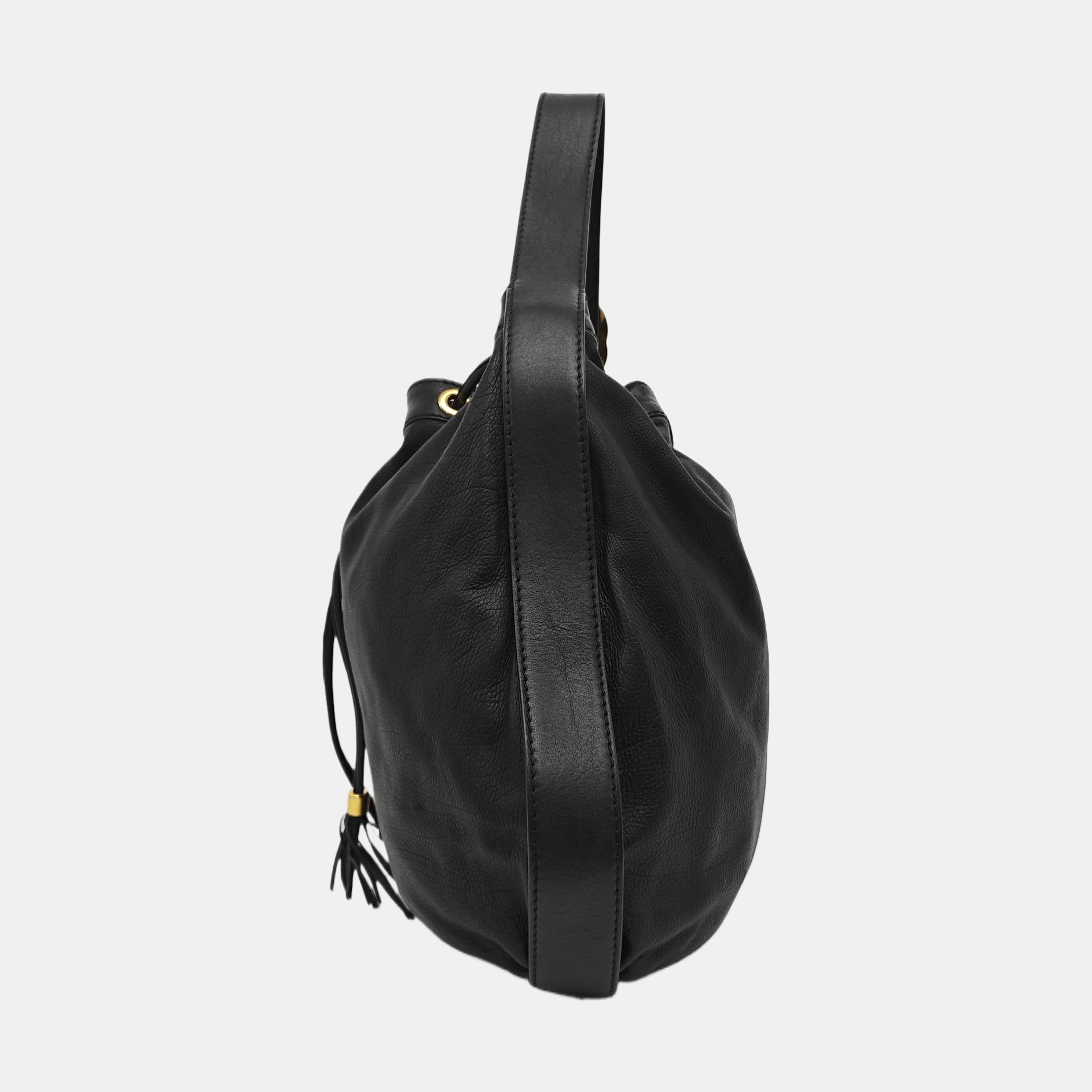 Calfskin Top Handle Bag Black