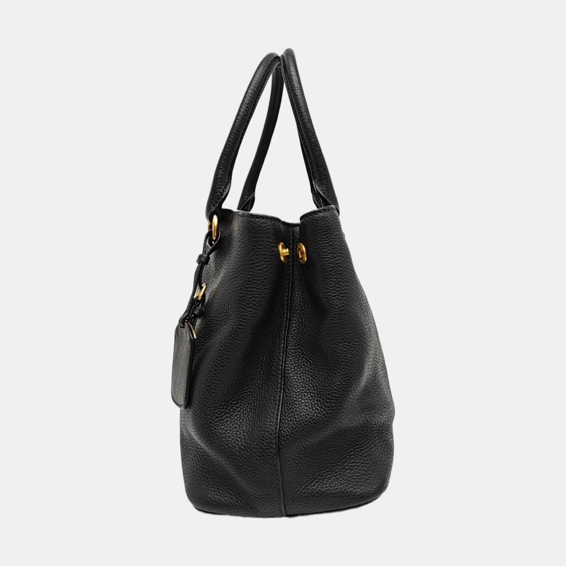 Calfskin Top Handle Bag Black