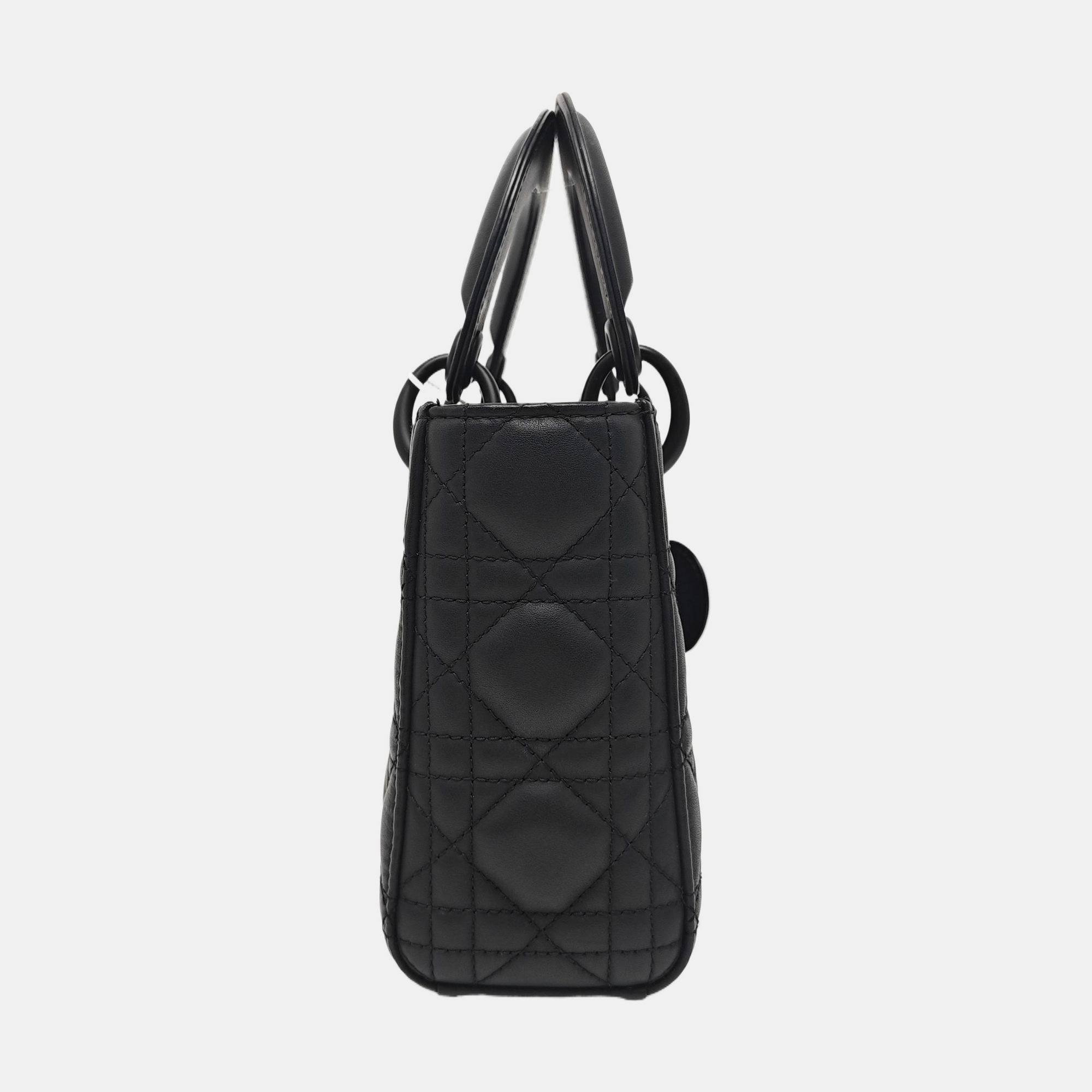 Lady Dior Mini Cannage Calfskin Black