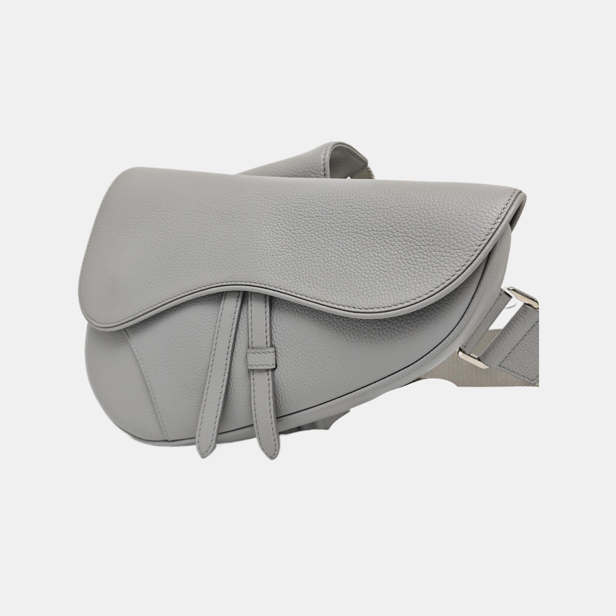 Authenticated pre-owned  Saddle Medium Calfskin Grey - Crossbody Bag at Looply