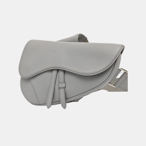 Authenticated pre-owned  Saddle Medium Calfskin Grey - Crossbody Bag at Looply
