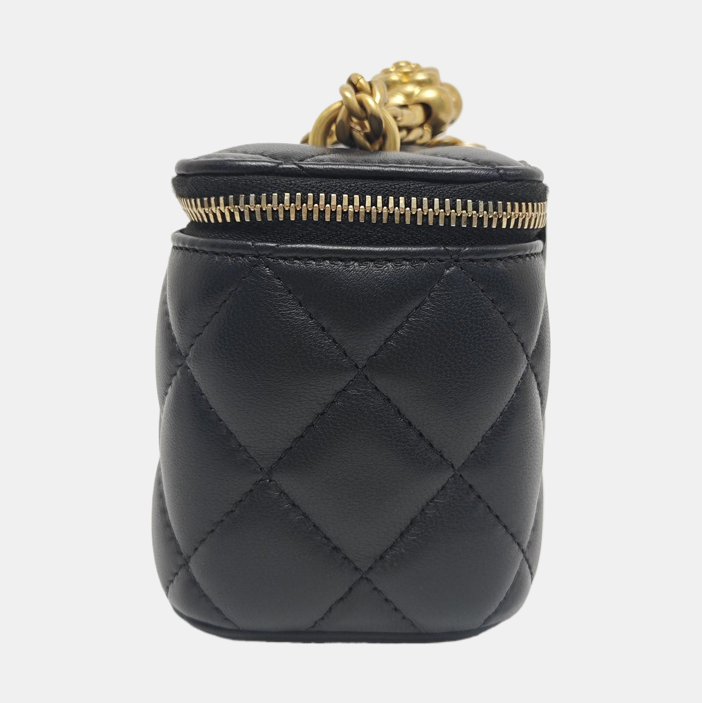 VANITY CASE Mini Quilted Lambskin Black