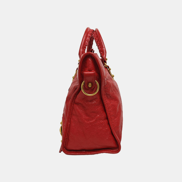 Authenticated pre-owned  Classic City Medium Lambskin Red - Tote Bag at Looply
