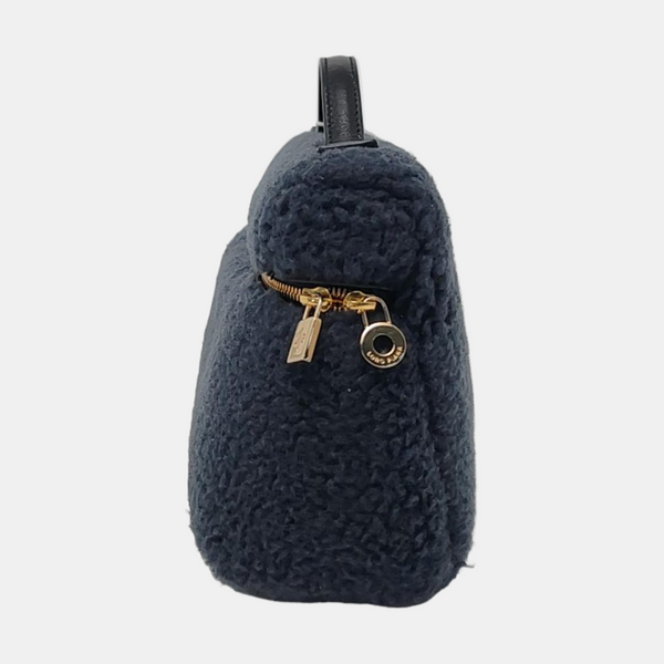 Fabric Top Handle Bag Blue