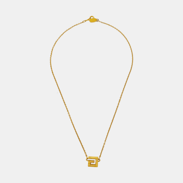 G Cube Metal Gold Necklace