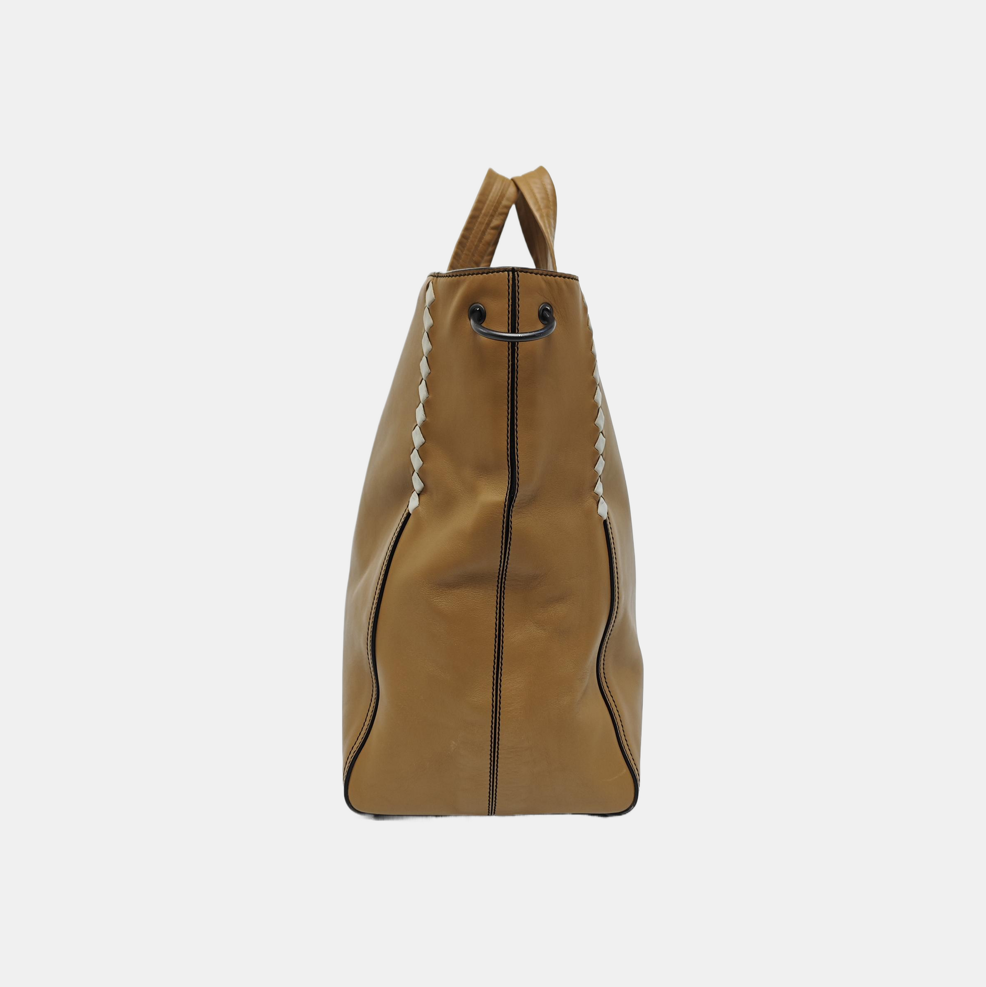 Calfskin Shoulder Bag Brown