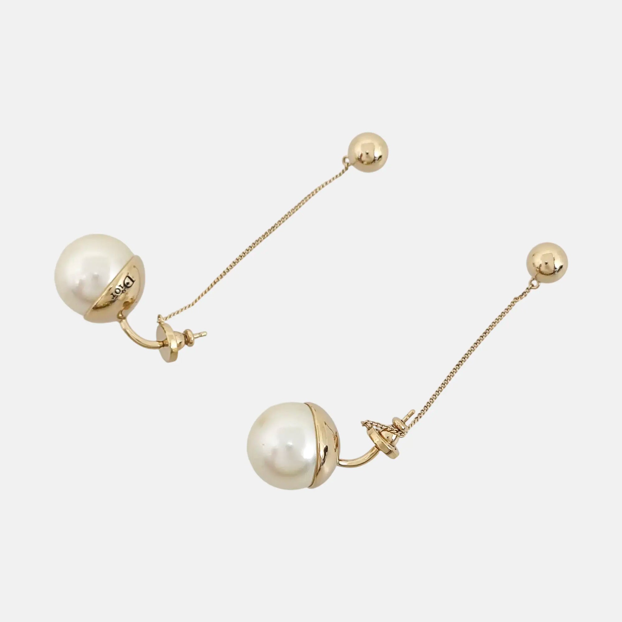 Dior Tribales Metal White Stud Earrings