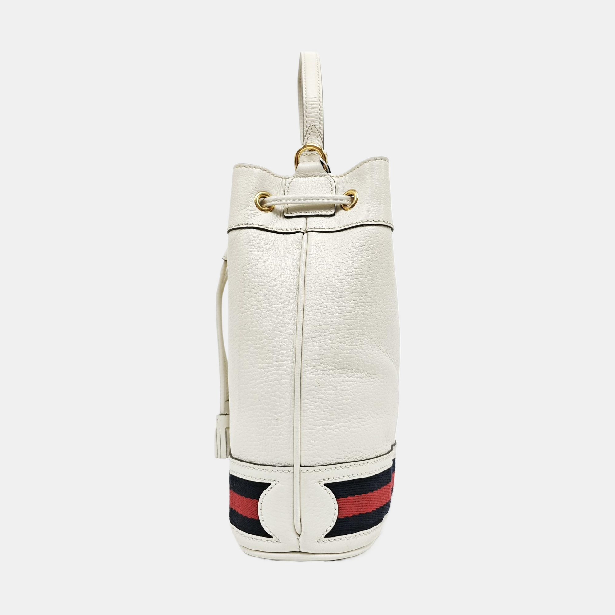 Authenticated pre-owned  Ophidia Small Calfskin White - Bucket Bag at Looply