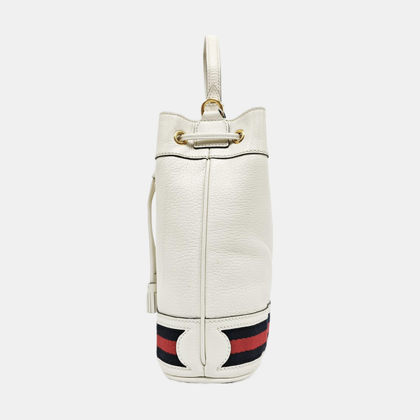 Authenticated pre-owned  Ophidia Small Calfskin White - Bucket Bag at Looply