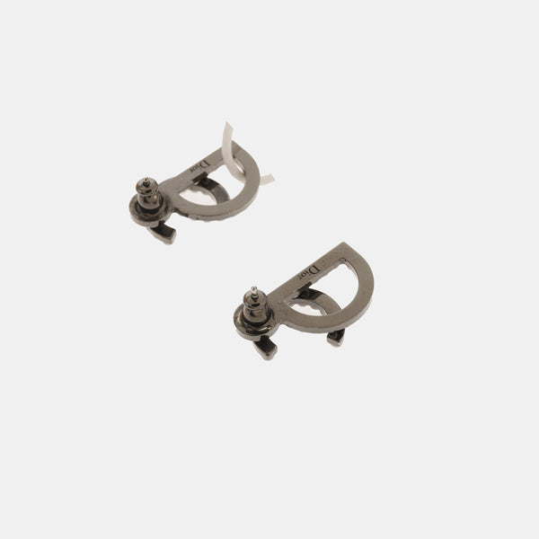 Pendientes de botón Petit CD gris metalizado