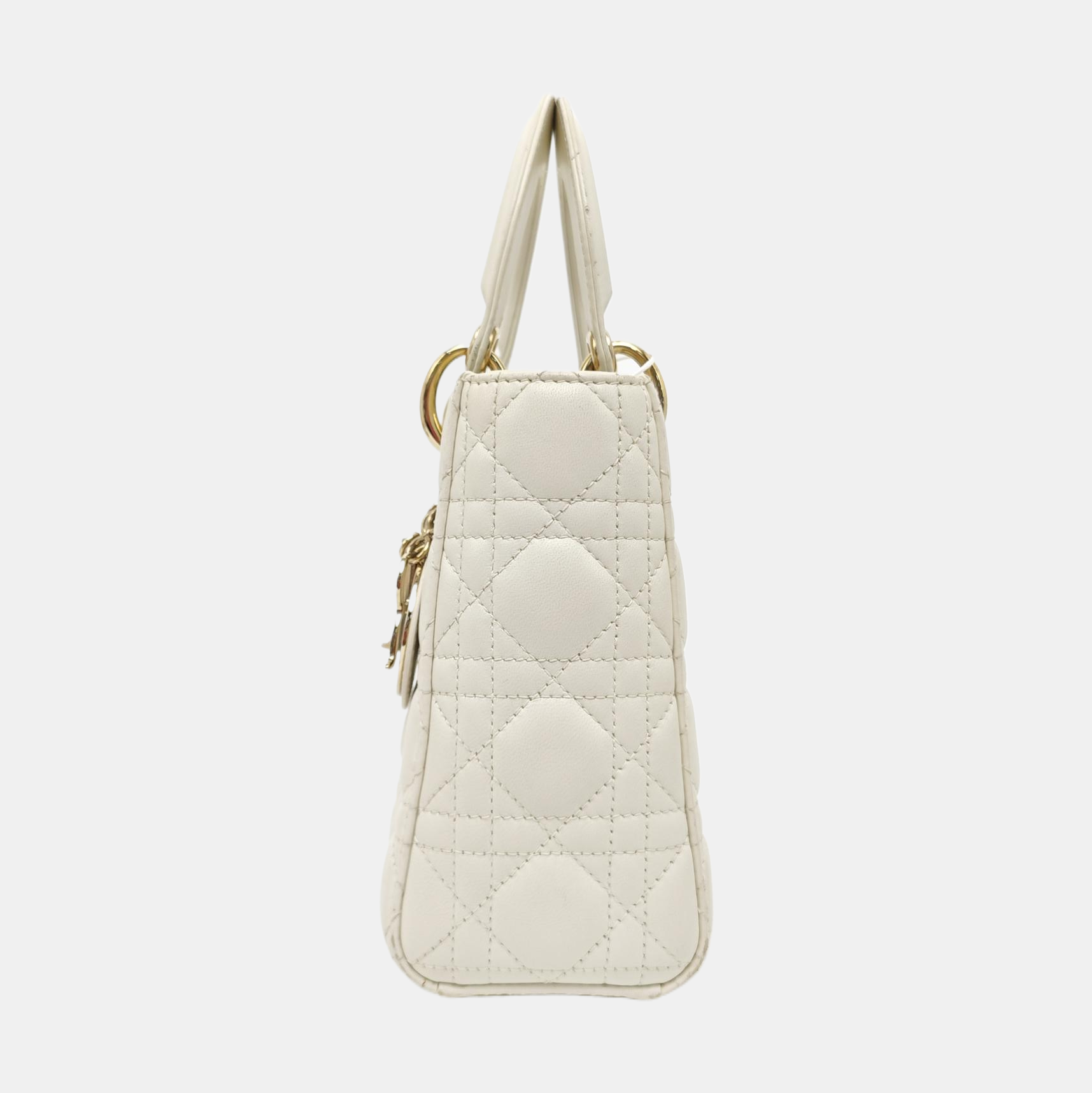 Lady Dior Small Cannage Lambskin White