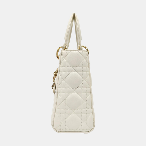 Lady Dior Small Cannage Lambskin White