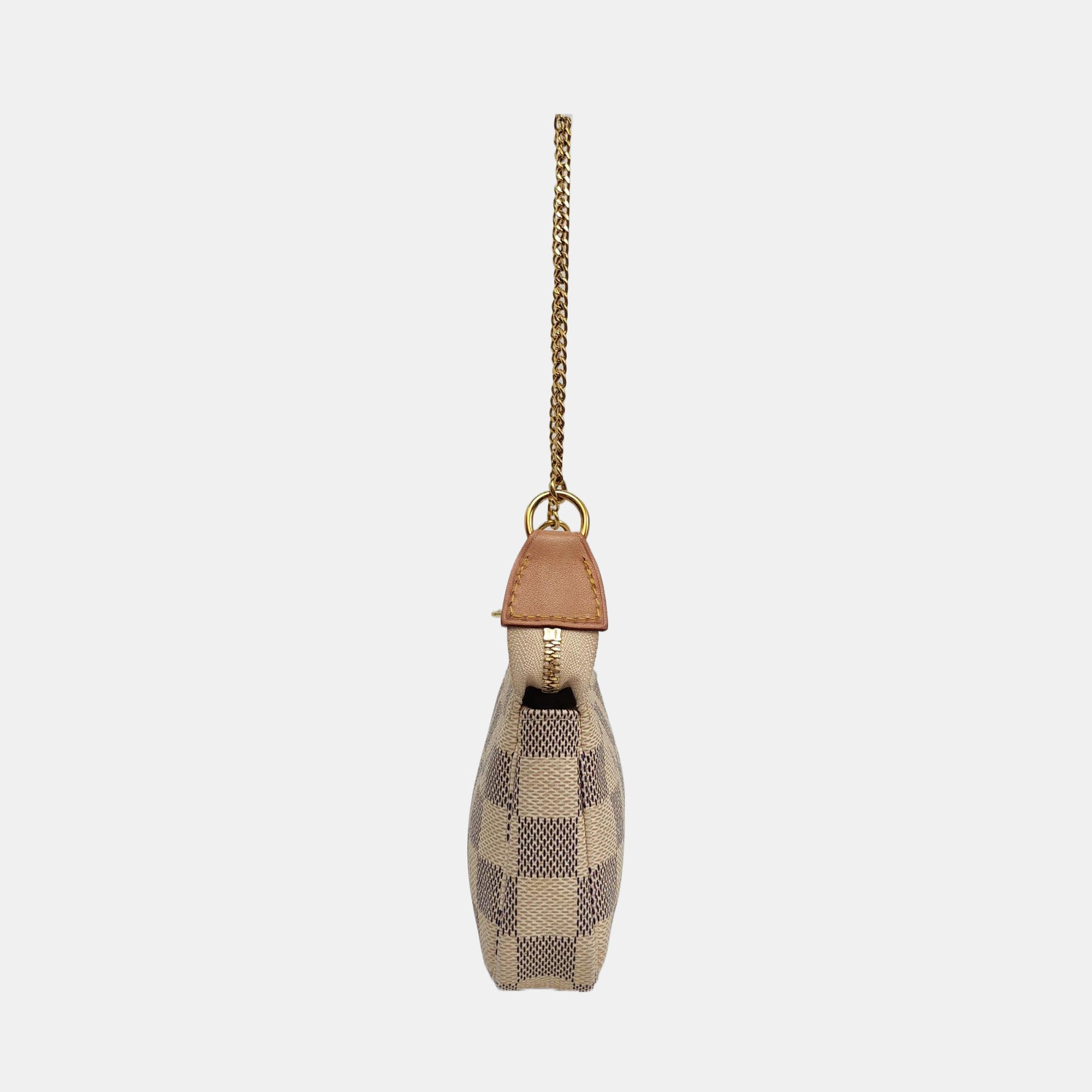 Authenticated pre-owned  ACCESSOIRES Mini Damier Azur Coated Canvas White - Top Handle Bag at Looply