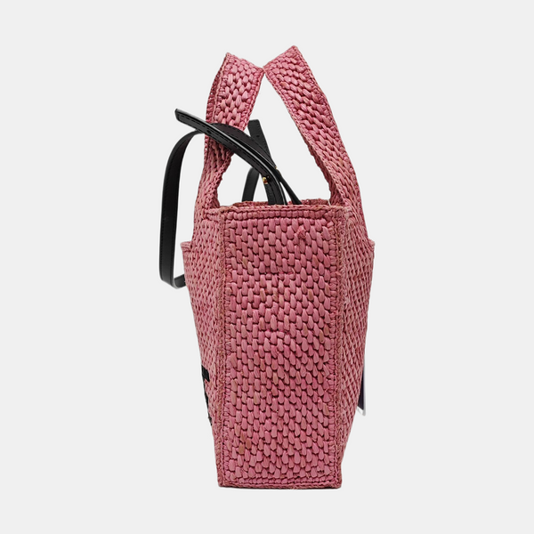 Font Tote Straw Pink