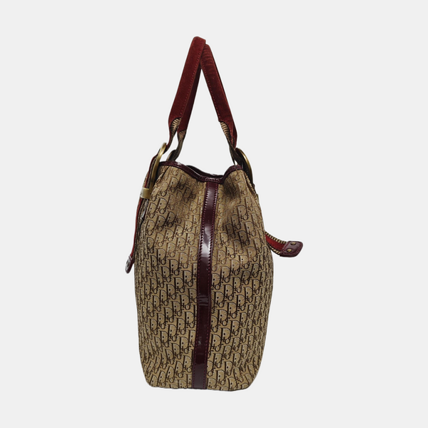 Oblique Canvas Tote Bag Beige